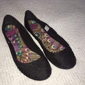 Myrna Thai Silk Black Flats